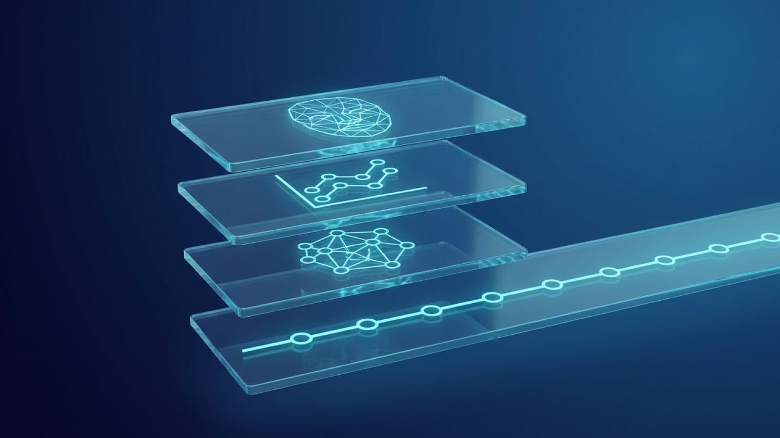 Quatro camadas de verificação empilhadas, com a última se estendendo além do momento da abertura